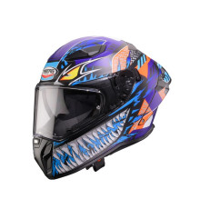 Шолом CABERG Full Face з козирком, модель DRIFT EVO II, NOBO, матовий, чорний/флюоресцентний, червоний/синій, розмір XS