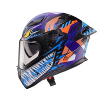 Шолом CABERG Full Face з козирком, модель DRIFT EVO II, NOBO, матовий, чорний/флюоресцентний, червоний/синій, розмір XXL