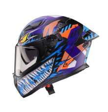 Шолом CABERG Full Face з козирком, модель DRIFT EVO II, NOBO, матовий, чорний/флюоресцентний, червоний/синій, розмір XXL