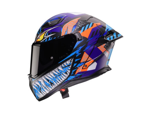 Шолом CABERG Full Face з козирком, модель DRIFT EVO II, NOBO, матовий, чорний/флюоресцентний, червоний/синій, розмір XXL