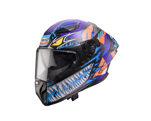 Шолом CABERG Full Face з козирком, модель DRIFT EVO II, NOBO, матовий, чорний/флюоресцентний, червоний/синій, розмір XXL