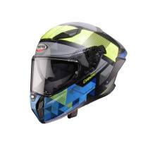 Шолом CABERG Full Face з козирком, модель DRIFT EVO II PRISM, колір чорний/жовтий флуоресцентний/синій матовий, розмір XL