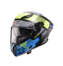 Шолом CABERG Full Face з козирком, модель DRIFT EVO II PRISM, колір чорний/жовтий флуоресцентний/синій матовий, розмір XL