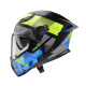 Шолом CABERG Full Face з козирком, модель DRIFT EVO II PRISM, колір чорний/жовтий флуоресцентний/синій матовий, розмір XL