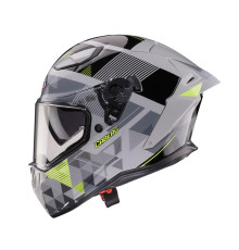 Шолом CABERG Full Face з козирком, модель DRIFT EVO II PRISM, колір: сірий/чорний/жовтий, флуоресцентний, матовий, розмір M