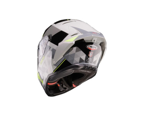 Шолом CABERG Full Face з козирком, модель DRIFT EVO II PRISM, колір: сірий/чорний/жовтий, флуоресцентний, матовий, розмір M