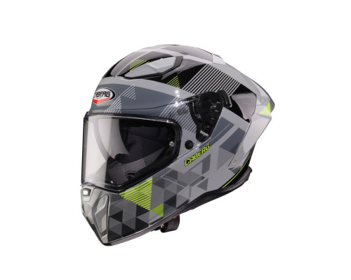 Шолом CABERG Full Face з козирком, модель DRIFT EVO II PRISM, колір: сірий/чорний/жовтий, флуоресцентний, матовий, розмір M