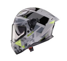 Шолом CABERG Full Face з козирком, модель DRIFT EVO II PRISM, колір: сірий/чорний/жовтий, флуоресцентний, матовий, розмір XL