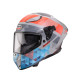 Шолом CABERG Full Face з козирком, модель DRIFT EVO II PRISM, колір сірий/червоний флуоресцентний/синій матовий, розмір L