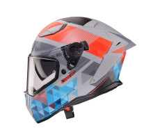 Шолом CABERG Full Face з козирком, модель DRIFT EVO II PRISM, колір сірий/червоний флуоресцентний/синій матовий, розмір S