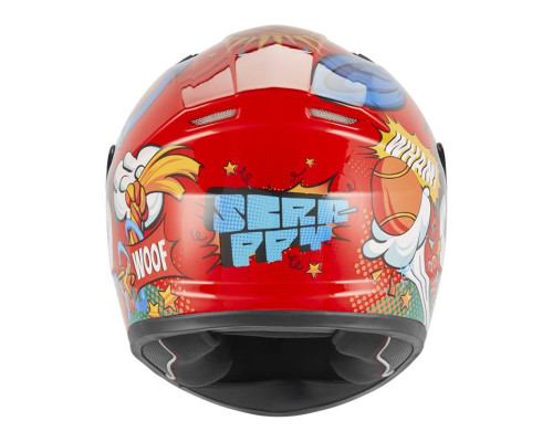 Шолом NOX Full Face N731 Scrappy Kid / Junior, колір червоний/синій/білий, розмір L