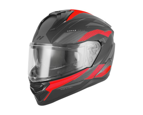 Шолом NOX Full Face з козирком N304S Revo, матовий, червоний/чорний, розмір L