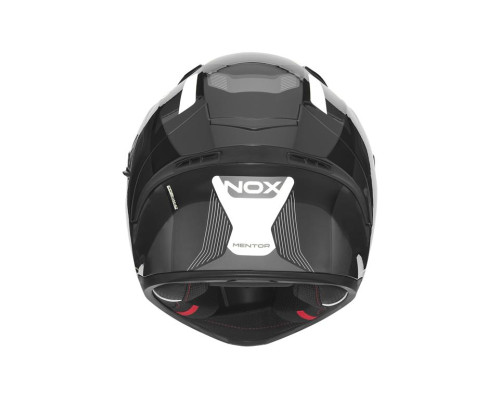 Шолом NOX Full Face з козирком N402 Mentor, колір чорний/білий, розмір M