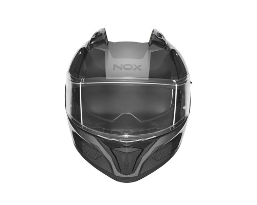 Шолом NOX Full Face з козирком N402 Mentor, колір чорний/білий, розмір XL