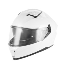 Шолом NOX Full Face з козирком N402, суцільний колір, глянцевий білий, розмір L