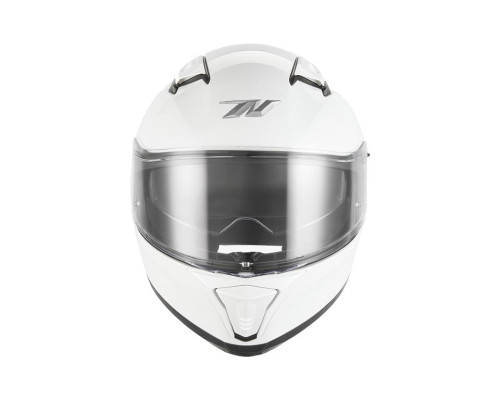Шолом NOX Full Face з козирком N402, суцільний колір, глянцевий білий, розмір L