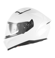 Шолом NOX Full Face з козирком N402, суцільний колір, глянцевий білий, розмір M