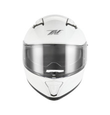 Шолом NOX Full Face з козирком N402, суцільний колір, глянцевий білий, розмір S
