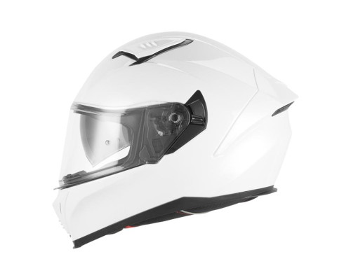 Шолом NOX Full Face з козирком N402, суцільний колір, глянцевий білий, розмір XL