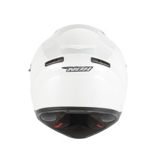 Шолом NOX Full Face з козирком N402, суцільний колір, глянцевий білий, розмір XS
