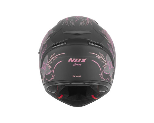 Шолом NOX Full Face з козирком N402, весняний колір, матовий чорний/рожевий, розмір M