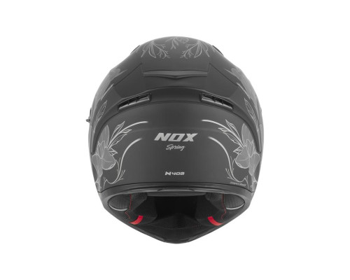 Шолом NOX Full Face з козирком N402, весняний, матовий, чорний/сріблястий, розмір L