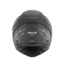 Шолом NOX Full Face з козирком N402, весняний, матовий, чорний/сріблястий, розмір S