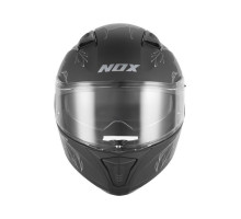 Шолом NOX Full Face з козирком N402, весняний, матовий, чорний/сріблястий, розмір XS