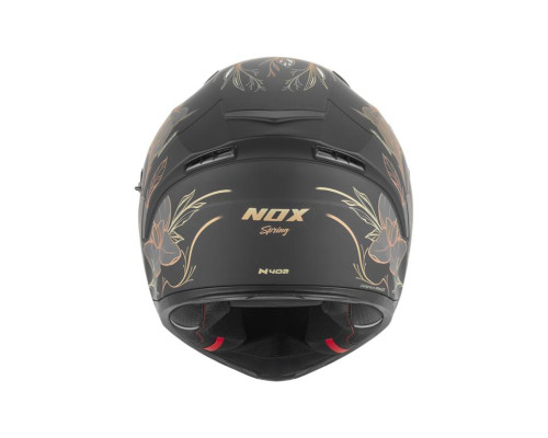 Шолом NOX Full Face з козирком N402, весняний колір, матовий чорний/золотий, розмір XS