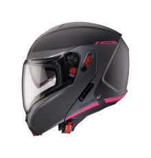Шолом CABERG FLIP-UP, модель Horus X-Ray, матовий, чорний/сірий/фуксія (насичений рожевий відтінок), розмір S