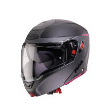 Шолом CABERG FLIP-UP, модель Horus X-Ray, матовий, чорний/сірий/фуксія (насичений рожевий відтінок), розмір XS