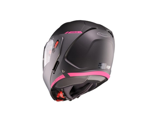 Шолом CABERG FLIP-UP, модель Horus X-Ray, матовий, чорний/сірий/фуксія (насичений рожевий відтінок), розмір XS