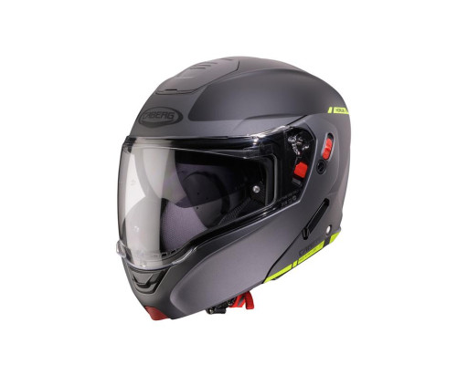 Шолом CABERG FLIP-UP, модель Horus X-Ray, матовий, чорний/сірий/флюоресцентний жовтий, розмір L