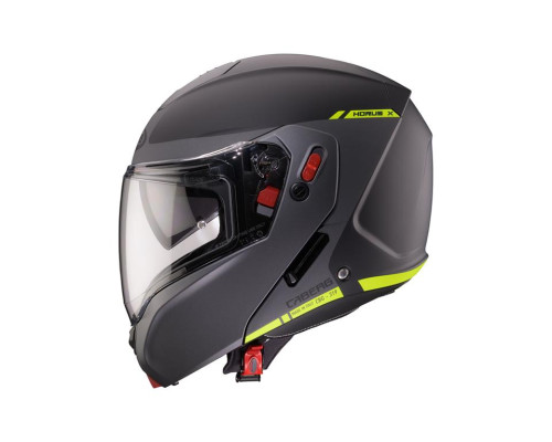 Шолом CABERG FLIP-UP, модель Horus X-Ray, матовий, чорний/сірий/флюоресцентний жовтий, розмір XL