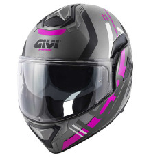 ЖІНОЧИЙ ШОЛОМ GIVI X.30 PULSAR - ЗАХИСНА ЧАША З БАМПЕРОМ ТА ЗСУВНОЮ НАЗАД ЩЕЛЕПОЮ - СІРИЙ З МАТОВИМ ЗОБРАЖЕННЯМ - РОЗМІР S / 56