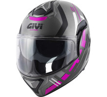 ЖІНОЧИЙ ШОЛОМ GIVI X.30 PULSAR - ПЕРЕДНЯ ЧАСТИНА З ЛЕЗОМ ТА ЗСУВНОЮ НАЗАД ЩЕЛЕПОЮ - СІРИЙ З МАТОВИМ ЗОБРАЖЕННЯМ - РОЗМІР XS / 54