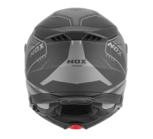 Шолом NOX FLIP-UP з козирком N967 CONQUER, колір матовий чорний/сріблястий, розмір XL