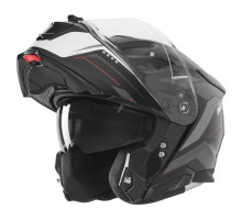 Шолом NOX FLIP-UP з козирком N967 CONQUER, колір червоний/білий/чорний, розмір L