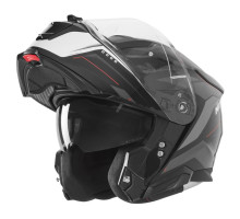 Шолом NOX FLIP-UP з козирком N967 CONQUER, колір червоний/білий/чорний, розмір XL