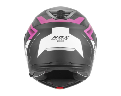 Шолом NOX FLIP-UP з козирком N968, колір змінний, матовий, чорний/рожевий, розмір XS