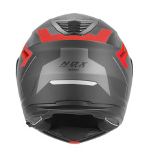 Шолом NOX FLIP-UP з козирком N968, колір змінний, чорний/червоний, матовий, розмір L