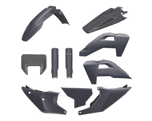 ПЛАСТИКОВИЙ КОМПЛЕКТ POLISPORT (ПОВНИЙ) HUSQVARNA TE/FE '26 W ВКЛЮЧАЄ КРИШКУ ФАРИ (8681500002) ТА КРИШКИ АМОРТИЗАТОРІВ (8352500002) ЧОРНОГО КОЛЬОРУ