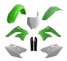 КОМПЛЕКТ ПЛАСТИКУ POLISPORT (ПОВНИЙ) KAWASAKI KX 450F '06-'08 W ВКЛЮЧАЄ ПЕРЕДНЮ ПЛАСТИНУ (8660800002) ТА КРИШКИ АМОРТИЗАТОРІВ (8351800002) ЗЕЛЕНІ