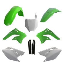 КОМПЛЕКТ ПЛАСТИКУ POLISPORT (ПОВНИЙ) KAWASAKI KX 450F '06-'08 W ВКЛЮЧАЄ ПЕРЕДНЮ ПЛАСТИНУ (8660800002) ТА КРИШКИ АМОРТИЗАТОРІВ (8351800002) ЗЕЛЕНІ