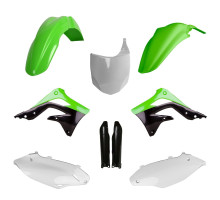 КОМПЛЕКТ ПЛАСТИКУ POLISPORT (ПОВНИЙ) KAWASAKI KX 450F '12 W ВКЛЮЧАЄ ПЕРЕДНЮ ПЛАСТИНУ (8656800002) ТА ЗЕЛЕНІ КРИШКИ АМОРТИЗАТОРІВ (8351800002)