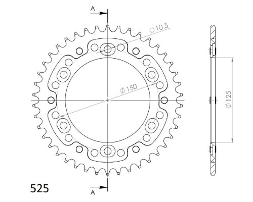 ЗАДНЯ ЗІРКА SUPERSPROX STEALTH (СТАЛЬ-АЛЮМІНІЙ) 4484 48 KTM 790/890/950/990/1050/1090/1190/1290 ADVENTURE/SUPER ADVENTURE (JTR899.48) КОЛІР ЗОЛОТИЙ