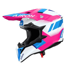 Шолом AIROH CROSS / ENDURO / ATV / QUAD WRAAAP VISION, колір білий/синій/рожевий, розмір S