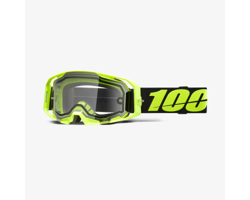 100 PERCENT ARMATIC ENDURO MOTO ДВОСКЛІННІ ЗАХИСНІ ОКУЛЯРИ НЕОНОВО-ЖОВТИЙ - ПРОЗОРІ ЛІНЗИ - ФЛУЕНТОВО-ЖОВТИЙ - ПРОЗОРІ ЛІНЗИ