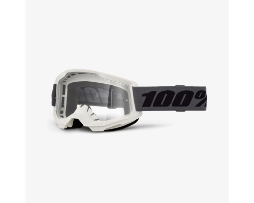 Захисні окуляри 100 PERCENT STRATA 2 GREY - прозорі лінзи - колір сірий/білий - прозорі лінзи
