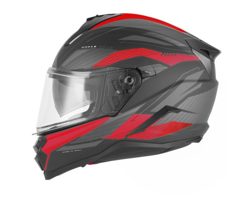 Шолом NOX Full Face з козирком N304S Revo, матовий, червоний/чорний, розмір XXL